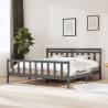 Bed Frame Grey Solid Wood 200x200 cm Colour grey Size 200 x 200 cm 