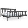 Grey Solid Wood Bed Frame 200x200 cm | Timeless Design