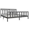 Grey Solid Wood Bed Frame 200x200 cm | Timeless Design