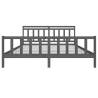 Grey Solid Wood Bed Frame 200x200 cm | Timeless Design