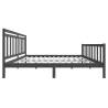 Grey Solid Wood Bed Frame 200x200 cm | Timeless Design