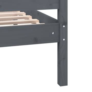 Grey Solid Wood Bed Frame 200x200 cm | Timeless Design