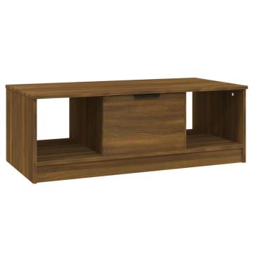 Elegant Brown Oak Coffee Table - 102x50x36 cm | Hipo Market