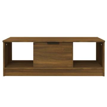 Elegant Brown Oak Coffee Table - 102x50x36 cm | Hipo Market