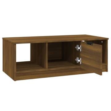 Elegant Brown Oak Coffee Table - 102x50x36 cm | Hipo Market