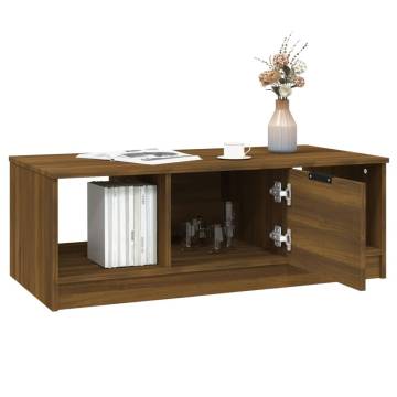 Elegant Brown Oak Coffee Table - 102x50x36 cm | Hipo Market