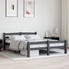 Bed Frame Dark Grey Solid Pinewood 140x200 cm Colour dark grey Size 140 x 200 cm 