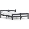 Dark Grey Solid Pinewood Bed Frame 140x200 cm | Hipomarket UK