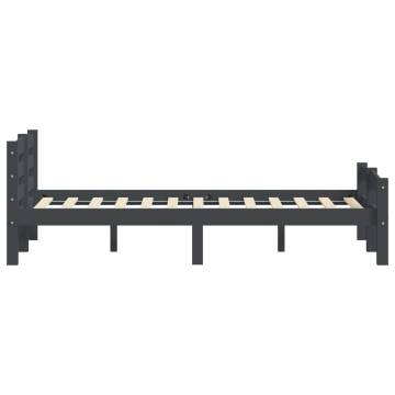 Dark Grey Solid Pinewood Bed Frame 140x200 cm | Hipomarket UK