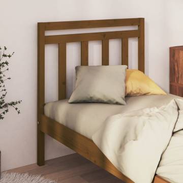 Stylish Honey Brown Bed Headboard - Solid Pine Wood | HipoMarket