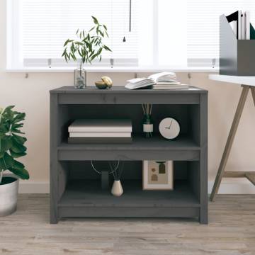 Book Cabinet Grey 80x35x68 cm Solid Wood Pine - Hipomarket