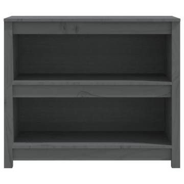 Book Cabinet Grey 80x35x68 cm Solid Wood Pine - Hipomarket