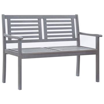 Buy 2-Seater Garden Bench - Grey Solid Eucalyptus Wood