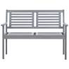 Buy 2-Seater Garden Bench - Grey Solid Eucalyptus Wood