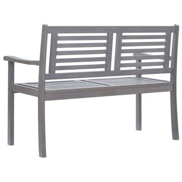 Buy 2-Seater Garden Bench - Grey Solid Eucalyptus Wood