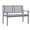 Buy 2-Seater Garden Bench - Grey Solid Eucalyptus Wood