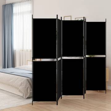 5-Panel Black Room Divider - Stylish & Versatile Privacy Screen