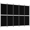 5-Panel Black Room Divider - Stylish & Versatile Privacy Screen