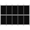 5-Panel Black Room Divider - Stylish & Versatile Privacy Screen