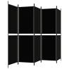 5-Panel Black Room Divider - Stylish & Versatile Privacy Screen