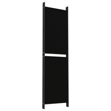 5-Panel Black Room Divider - Stylish & Versatile Privacy Screen