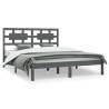 Grey Solid Wood Pine Bed Frame - Super King Size 180x200 cm