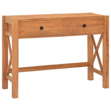 Rustic Teak Wood Desk with 2 Drawers | HipoMarket