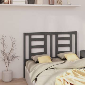 Stylish Grey Wooden Bed Headboard - Solid Pine, 141x4x100 cm