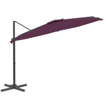 Cantilever Umbrella with Aluminium Pole - Bordeaux Red 400x300 cm