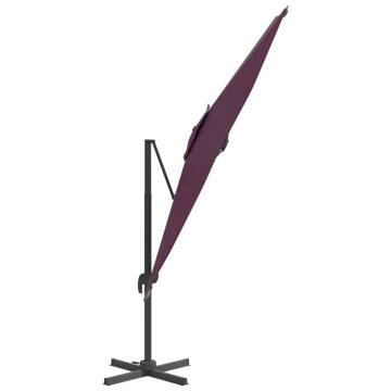 Cantilever Umbrella with Aluminium Pole - Bordeaux Red 400x300 cm