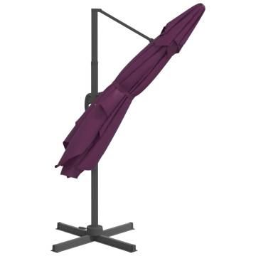 Cantilever Umbrella with Aluminium Pole - Bordeaux Red 400x300 cm