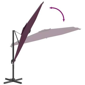 Cantilever Umbrella with Aluminium Pole - Bordeaux Red 400x300 cm