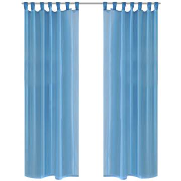 Turquoise Sheer Curtain 140x225 cm - Elegant Light Filtering