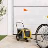 Durable Pet Bike Trailer - Yellow and Black Oxford Fabric