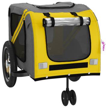 Durable Pet Bike Trailer - Yellow and Black Oxford Fabric