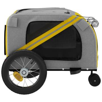 Durable Pet Bike Trailer - Yellow and Black Oxford Fabric