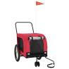 Pet Bike Trailer - Red & Black Oxford Fabric, Iron Frame