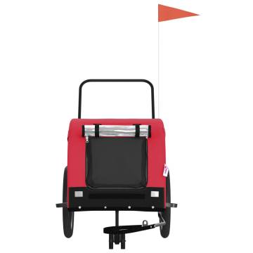 Pet Bike Trailer - Red & Black Oxford Fabric, Iron Frame