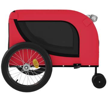 Pet Bike Trailer - Red & Black Oxford Fabric, Iron Frame