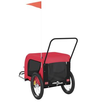 Pet Bike Trailer - Red & Black Oxford Fabric, Iron Frame