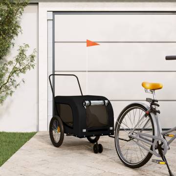 Pet Bike Trailer - Black Oxford Fabric & Iron | HipoMarket