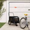 Pet Bike Trailer Black Oxford Fabric and Iron Colour black (with handle) Size 134 x 68 x 74 cm 