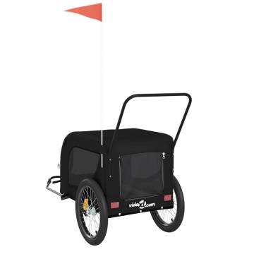 Pet Bike Trailer - Black Oxford Fabric & Iron | HipoMarket