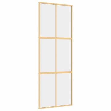 Sliding Door Gold 76x205 cm with Clear ESG Glass & Aluminium