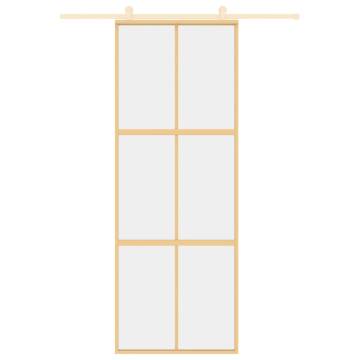 Sliding Door Gold 76x205 cm with Clear ESG Glass & Aluminium