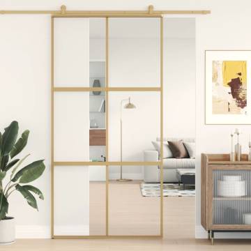 Elegant Gold Sliding Door 102.5x205 cm Clear ESG Glass