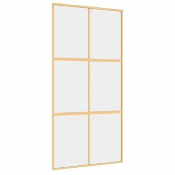 Elegant Gold Sliding Door 102.5x205 cm Clear ESG Glass