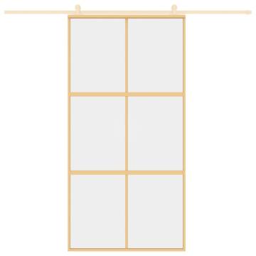 Elegant Gold Sliding Door 102.5x205 cm Clear ESG Glass