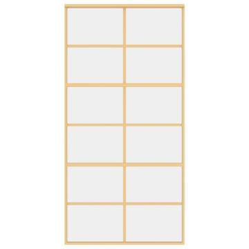 Sliding Door Gold 102.5x205 cm - Clear ESG Glass & Aluminium