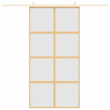 Sliding Door Gold 102.5x205 cm - Frosted Glass & Aluminium